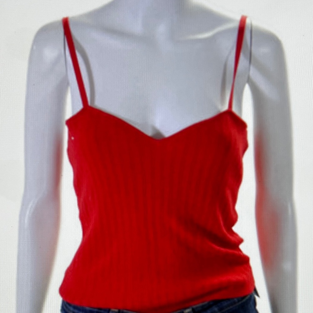 Alice + Olivia Lauretta Knit Camisole Top Bright Poppy Size XL